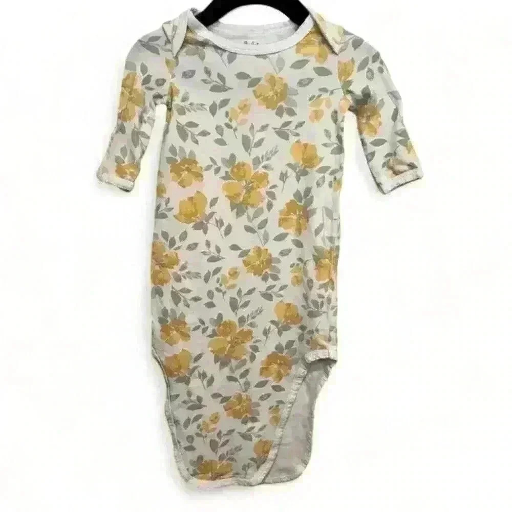 Baby Essentials Unisex Floral Print Long Sleeve Gown 3M